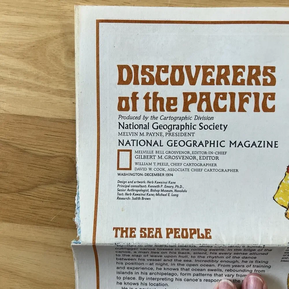 Vintage National Geographic December 1974 Pacific Polynesia Map Vintage Magazine